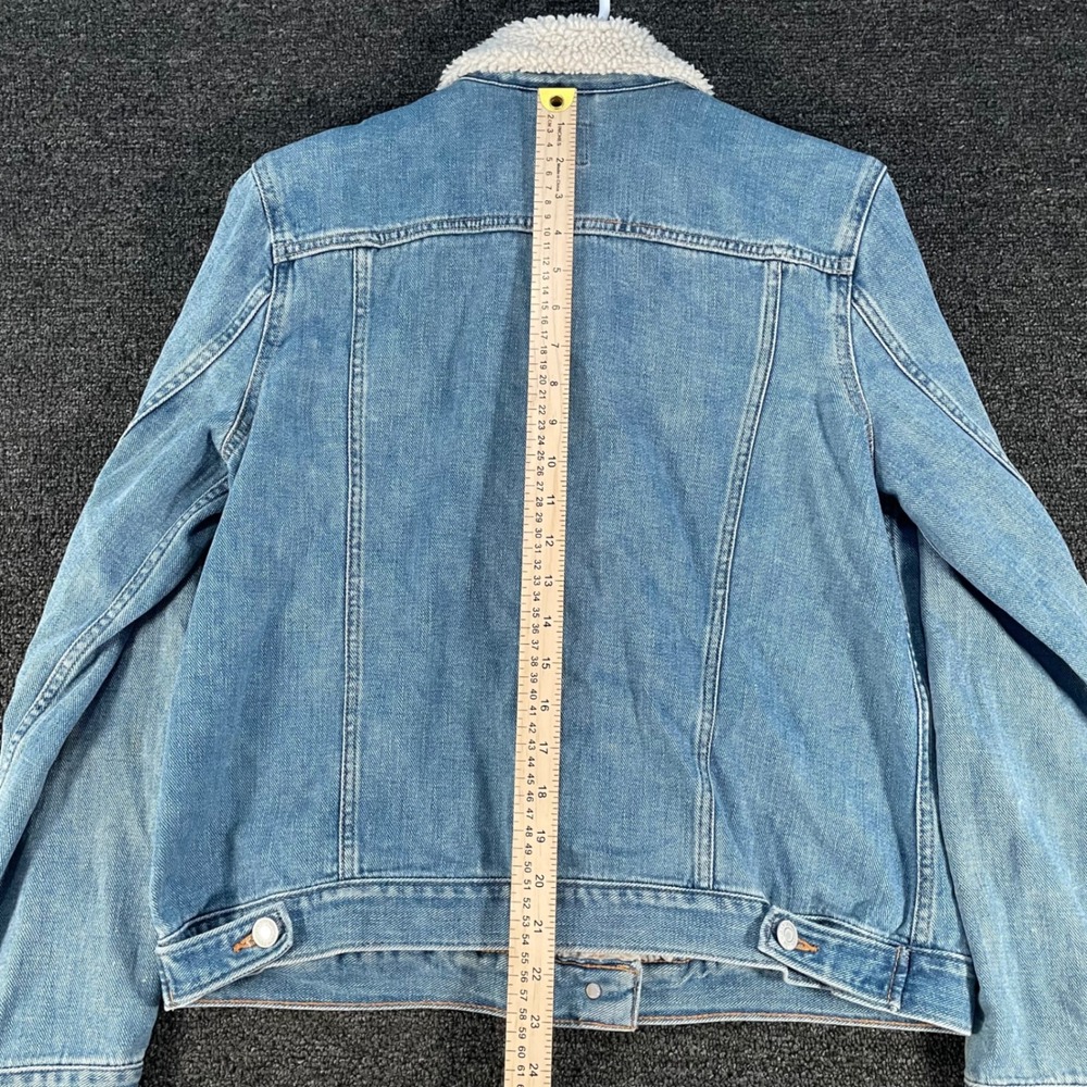 Gap Icon Denim Jacket Womens L Blue Exc Sherpa Collar Medium Wash 366191-00 - Picture 8 of 8